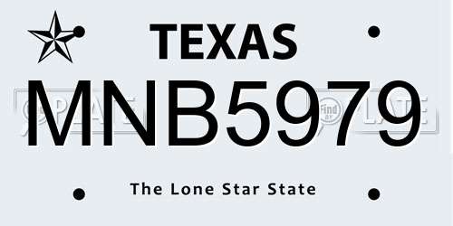 MNB5979 Texas License Plate