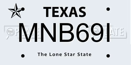 MNB69I Texas License Plate