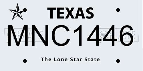 MNC1446 Texas License Plate