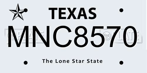 MNC8570 Texas License Plate
