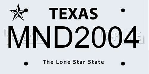 MND2004 Texas License Plate
