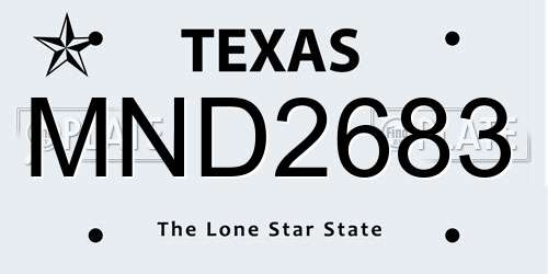 MND2683 Texas License Plate