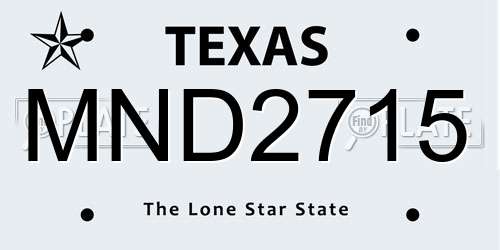 MND2715 Texas License Plate