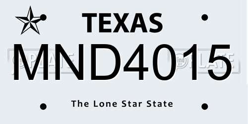 MND4015 Texas License Plate