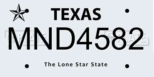MND4582 Texas License Plate