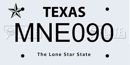MNE090 Texas License Plate