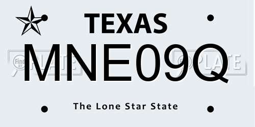 MNE09Q Texas License Plate