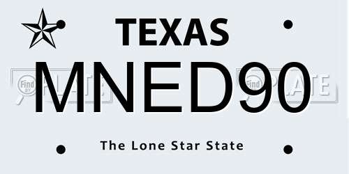 MNED90 Texas License Plate
