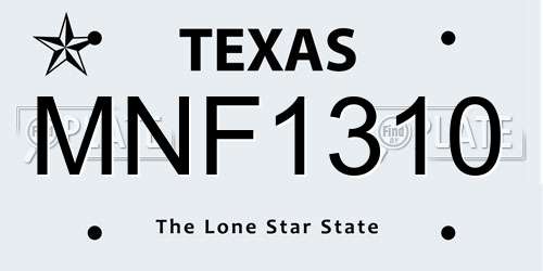 MNF1310 Texas License Plate