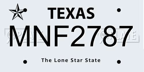 MNF2787 Texas License Plate