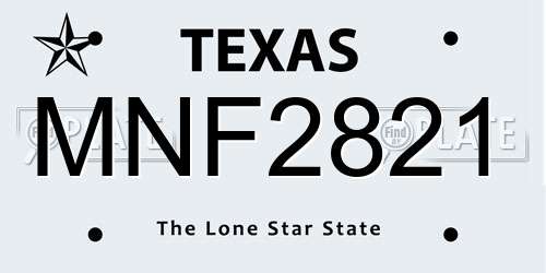 MNF2821 Texas License Plate