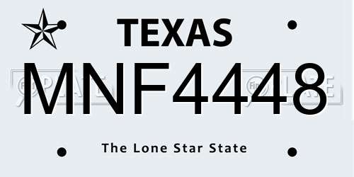 MNF4448 Texas License Plate