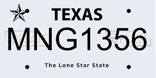 MNG1356 Texas License Plate