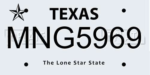 MNG5969 Texas License Plate