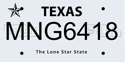 MNG6418 Texas License Plate