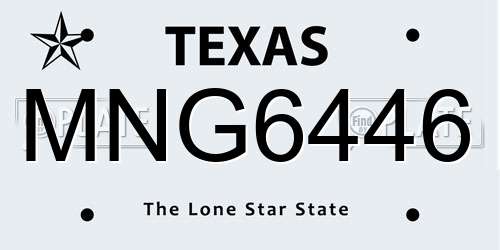 MNG6446 Texas License Plate