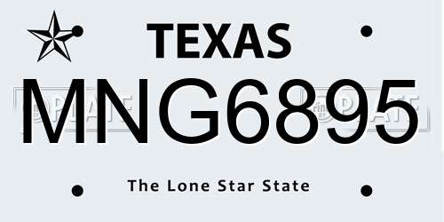 MNG6895 Texas License Plate