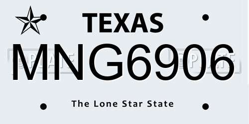 MNG6906 Texas License Plate