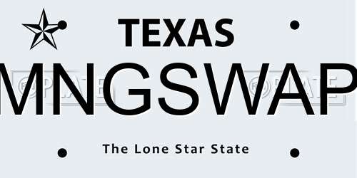 MNGSWAP Texas License Plate