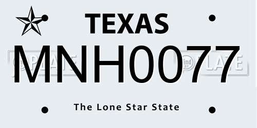 MNH0077 Texas License Plate