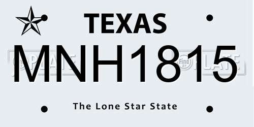 MNH1815 Texas License Plate