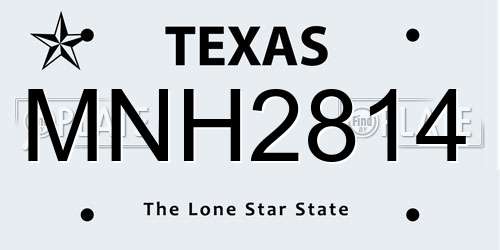 MNH2814 Texas License Plate