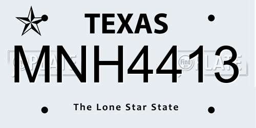 MNH4413 Texas License Plate
