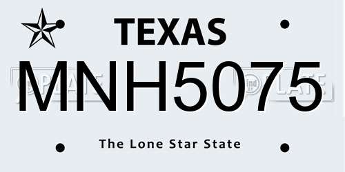 MNH5075 Texas License Plate