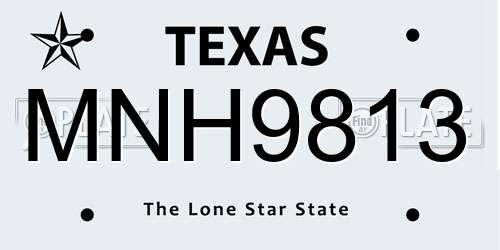 MNH9813 Texas License Plate