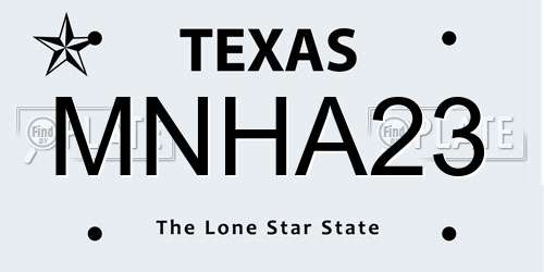 MNHA23 Texas License Plate