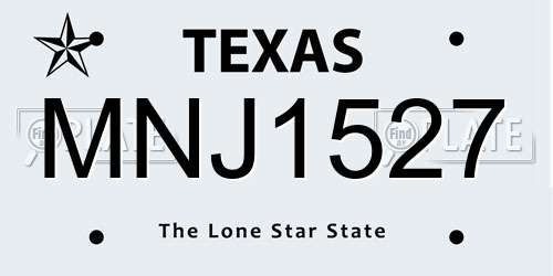 MNJ1527 Texas License Plate