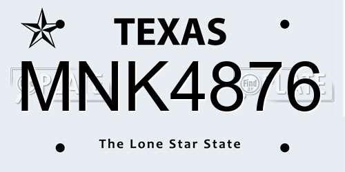 MNK4876 Texas License Plate