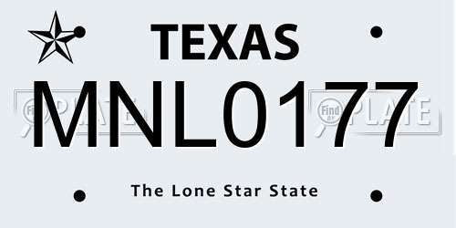 MNL0177 Texas License Plate