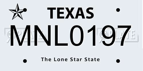 MNL0197 Texas License Plate