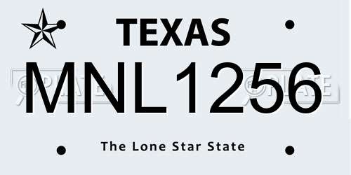 MNL1256 Texas License Plate