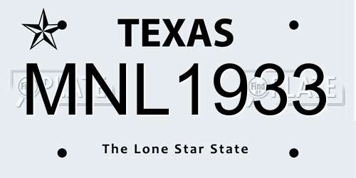 MNL1933 Texas License Plate