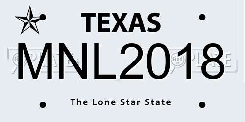 MNL2018 Texas License Plate