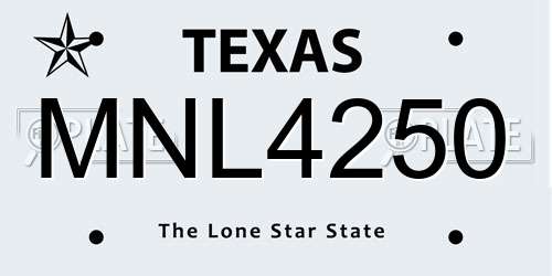 MNL4250 Texas License Plate