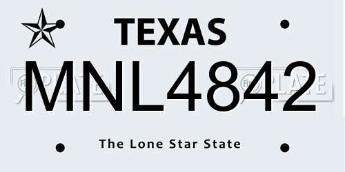 MNL4842 Texas License Plate