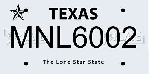 MNL6002 Texas License Plate