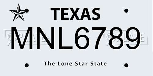 MNL6789 Texas License Plate