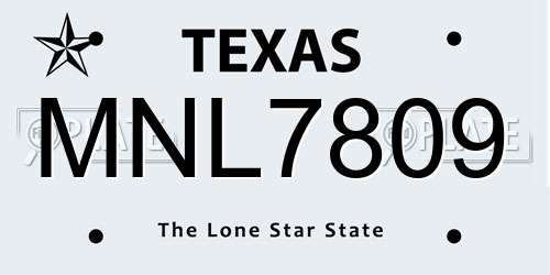 MNL7809 Texas License Plate