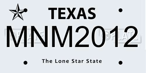 MNM2012 Texas License Plate