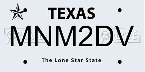 MNM2DV Texas License Plate