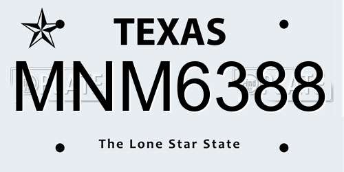 MNM6388 Texas License Plate
