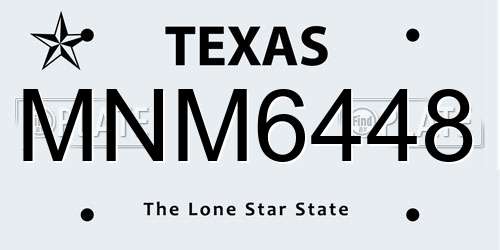 MNM6448 Texas License Plate