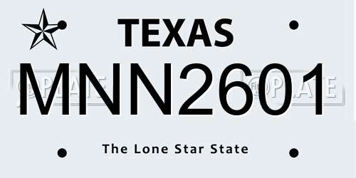MNN2601 Texas License Plate