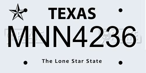 MNN4236 Texas License Plate