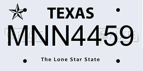 MNN4459 Texas License Plate