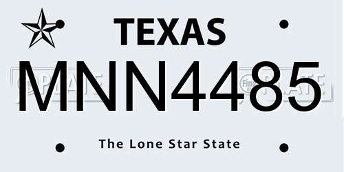 MNN4485 Texas License Plate